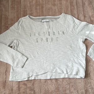 Victoria’s Secret Sport cropped logo sweatshirt medium gray